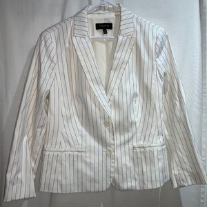 Talbots Ivory Striped Suit Jacket